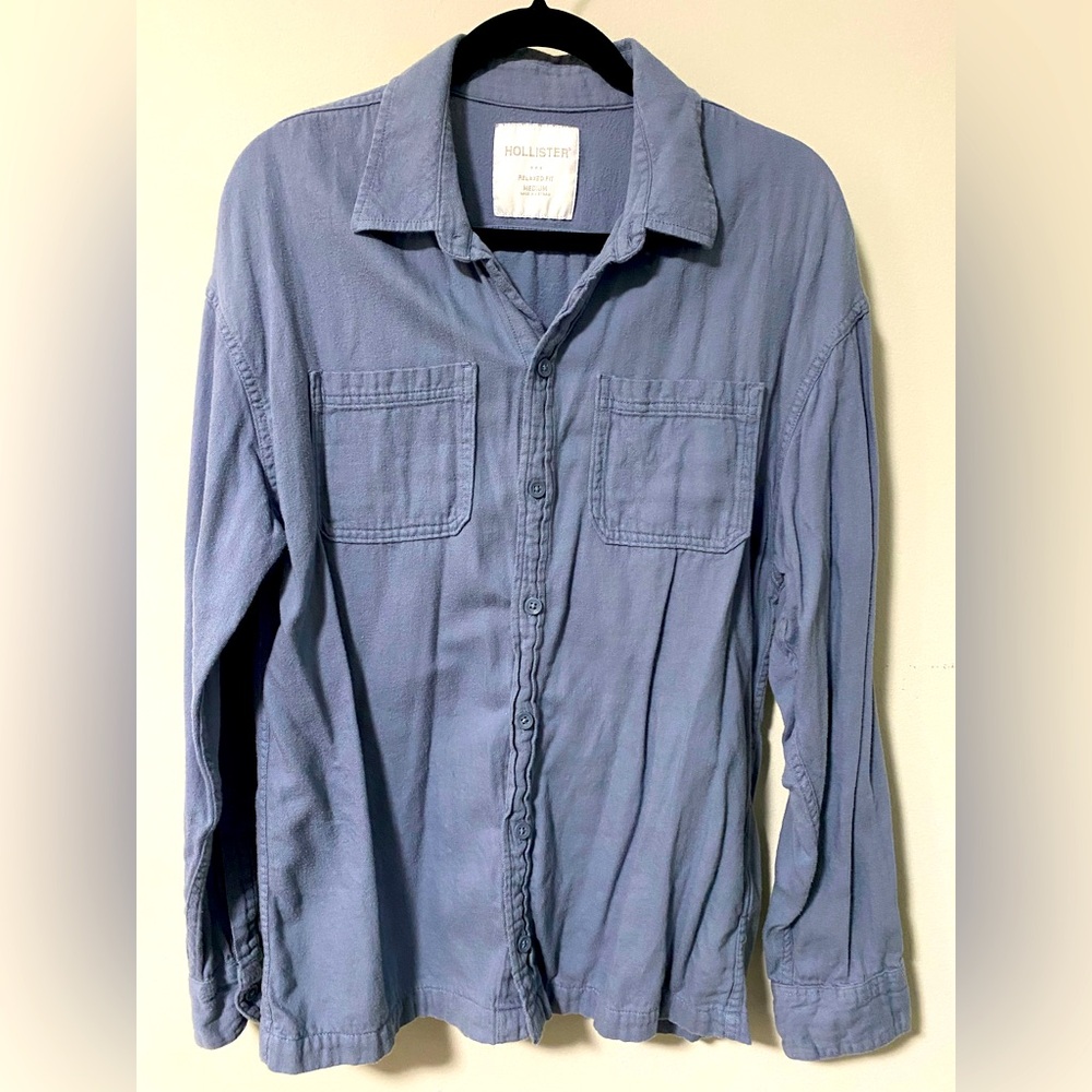 Hollister Men's Casual Slate Button Down Shirt
